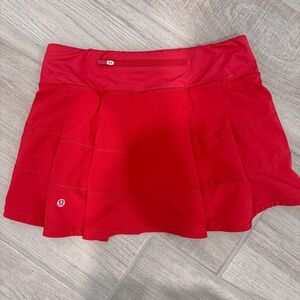 Lululemon Women's Pace Rival Mid-Rise Tennis Skirt - Size 4 - Red